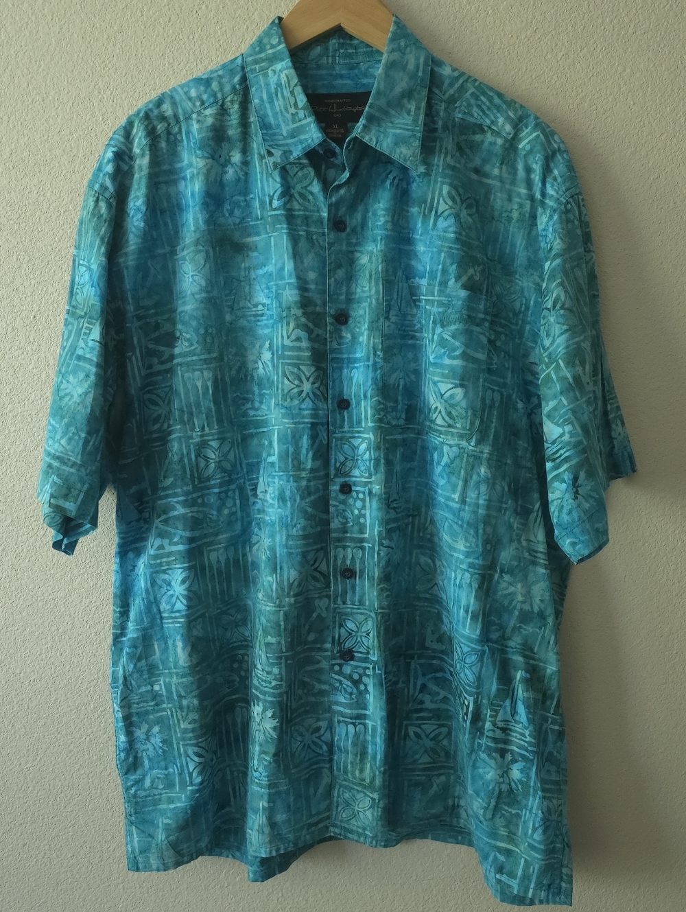 Batik Shirt Blue Pete Huntington Men's XL